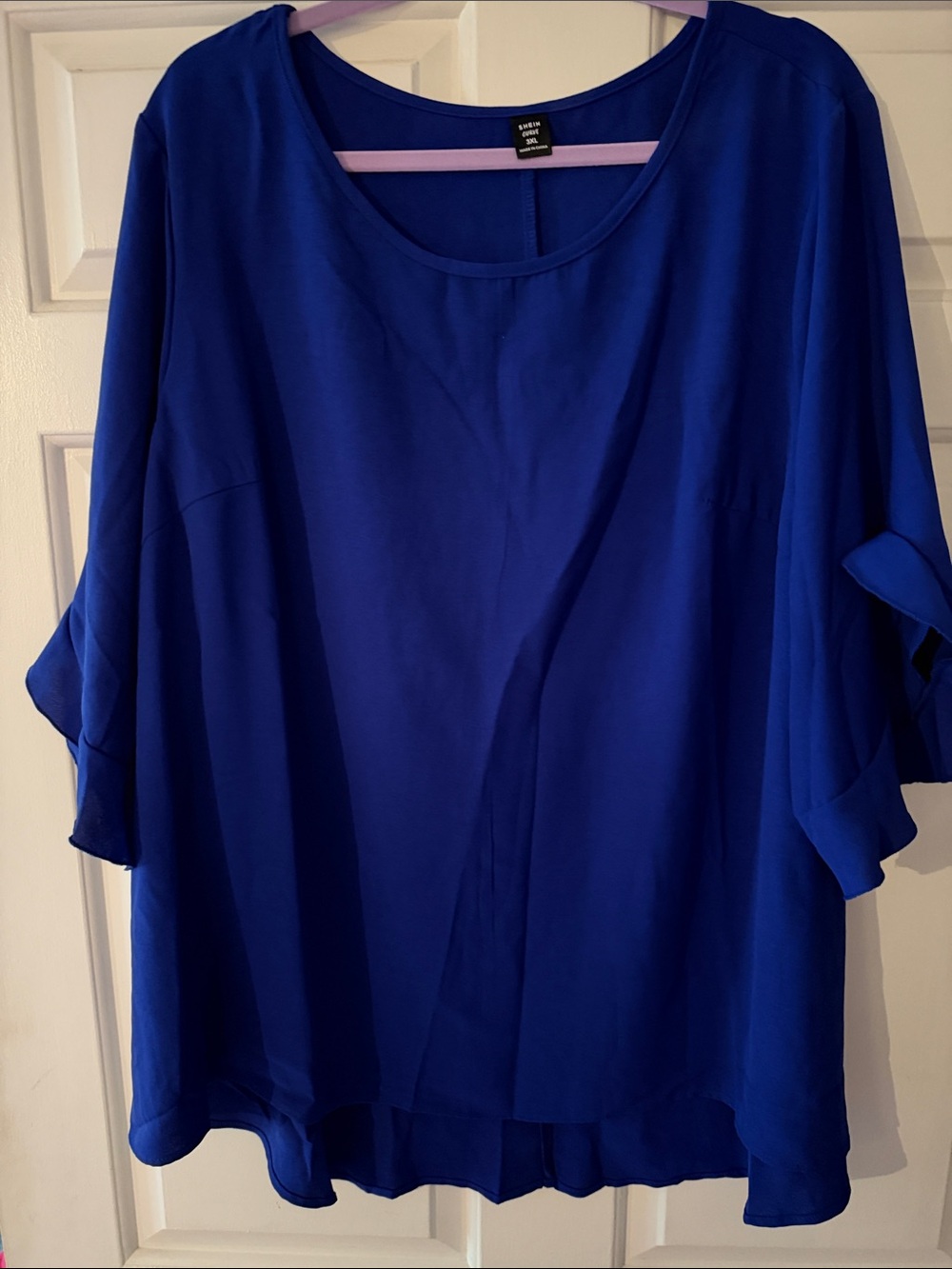 SHEIN Royal Blue Scoop Neck Short Sleeve Tunic